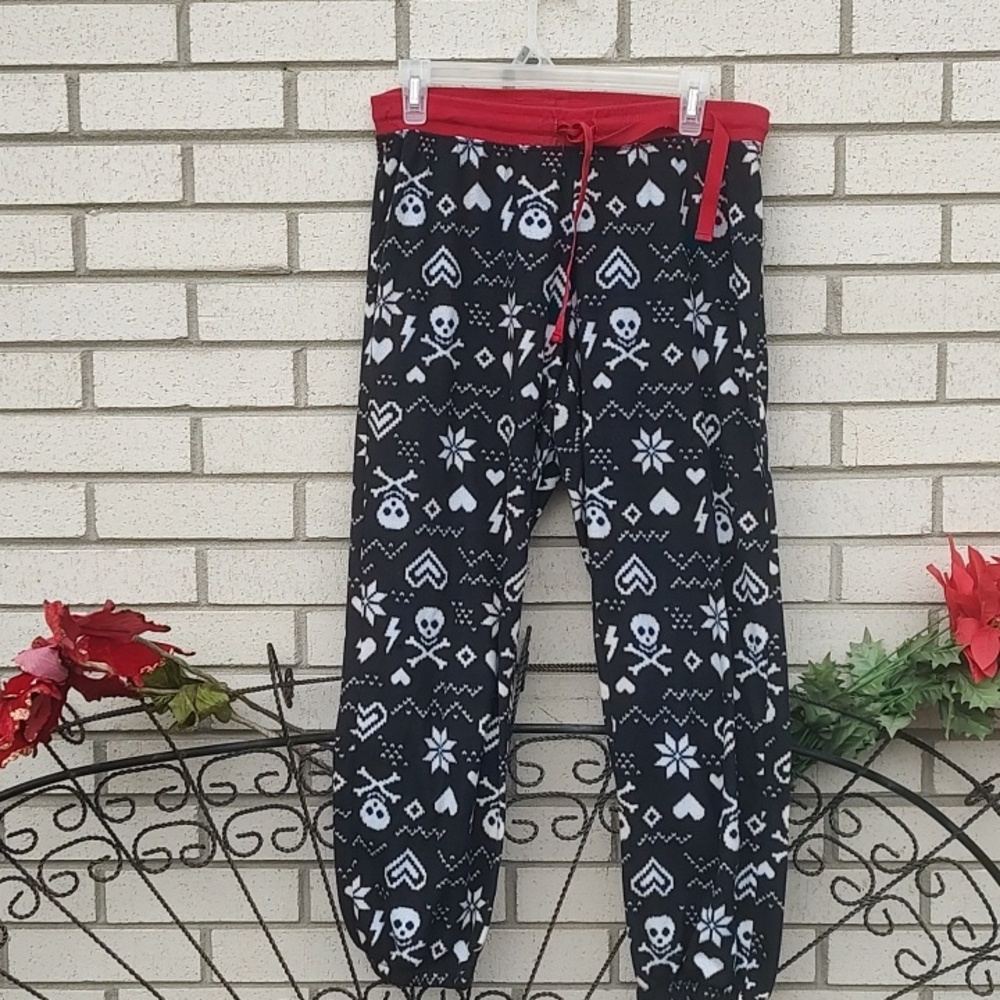 Skull,Pj  Pants with Red Waistband - Picture 4 of 9
